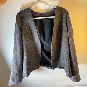 Ann Taylor Gray Blazer with hook enclosure